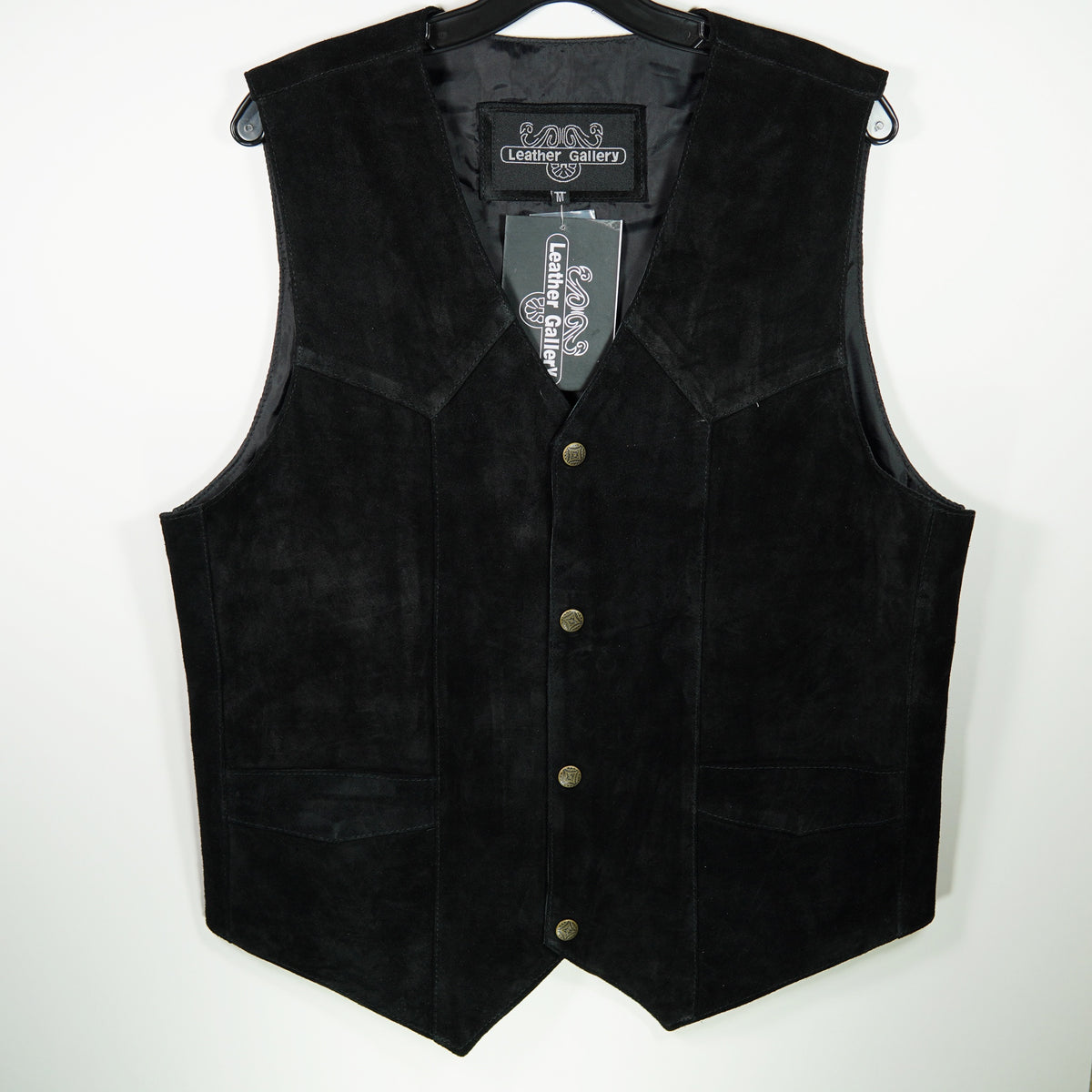 【SATIIIZ】Dus Mohair Leather Vest JYDress Men's Suede Leather Vest Vintage Cowboy Style