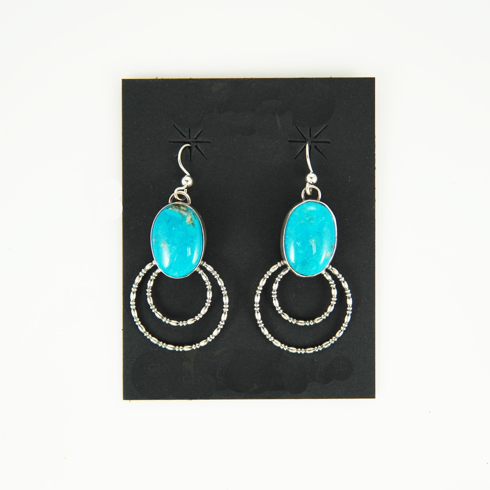 Sterling Silver and Pilot Mountain Turquoise Earrings