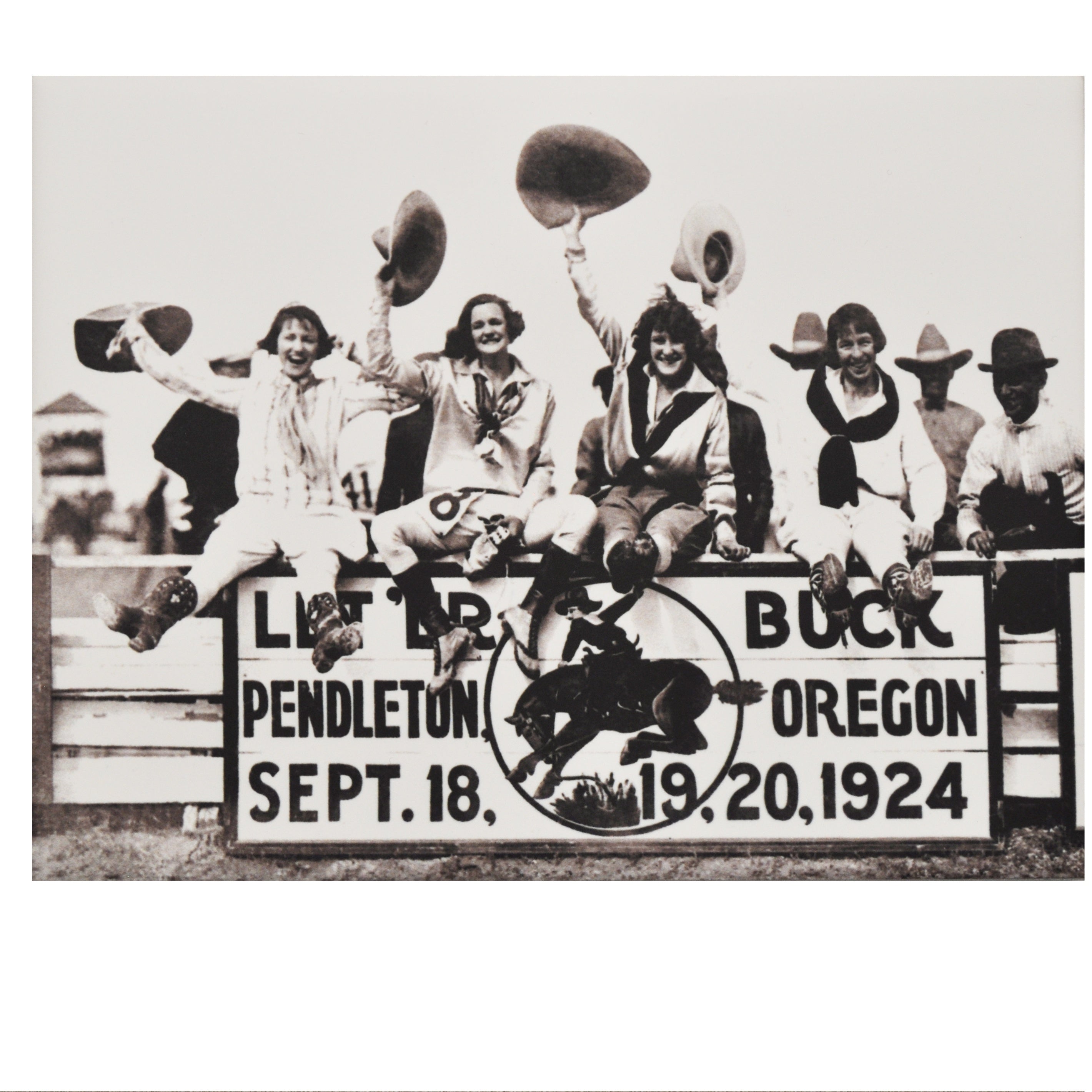 TRIVET 6" X 8" GROUP OF COWGIRLS #22605 D4 OCT25