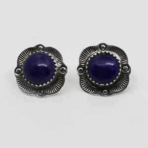 Sterling Silver and Lapis Earrings by Nelson Morgan