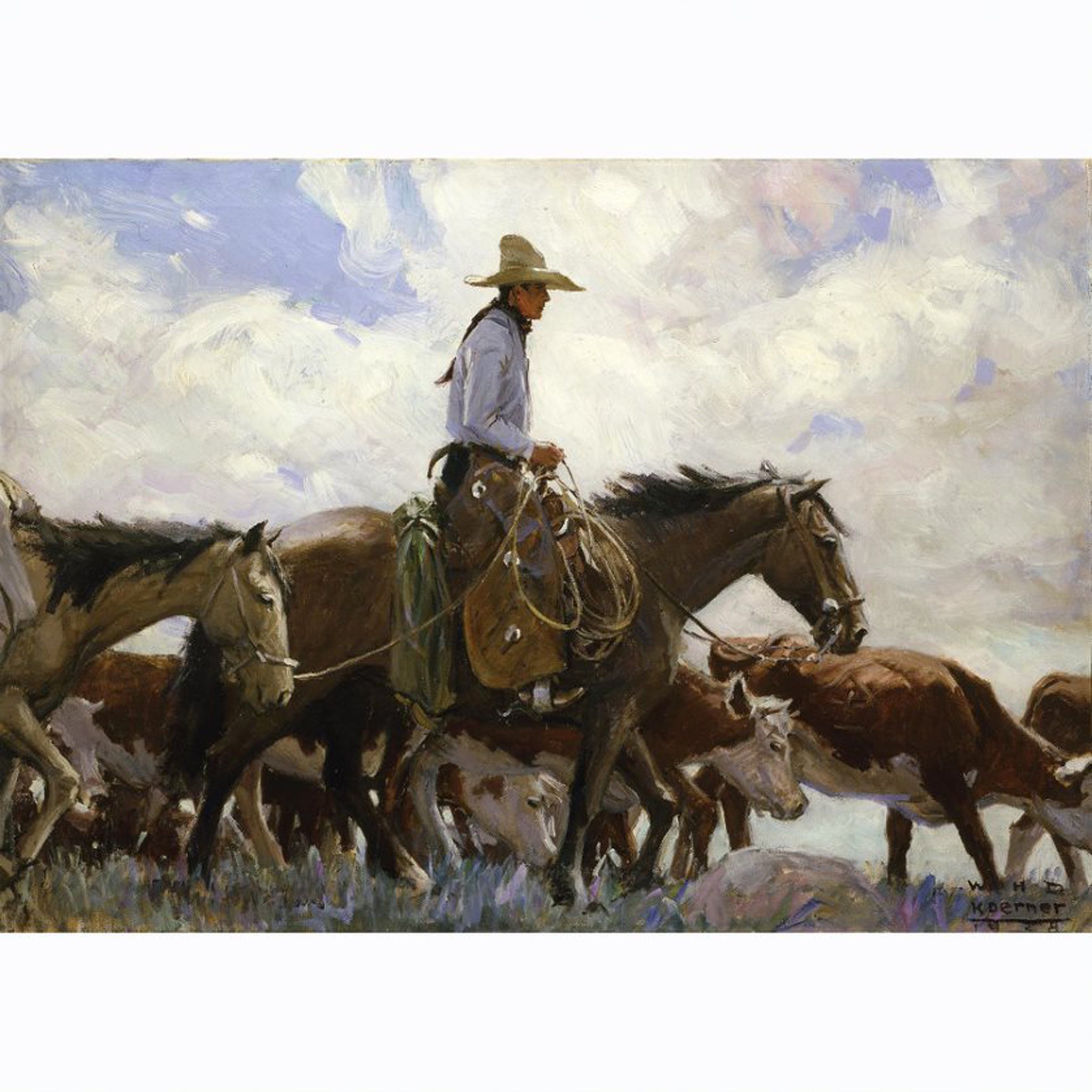 PR 54* THEY STOOD THERE WATCHING HIM MOVE OFF ACROSS THE RANGE, LEADING HIS PACK HORSE BY W.H.D. KOERNER #31016152