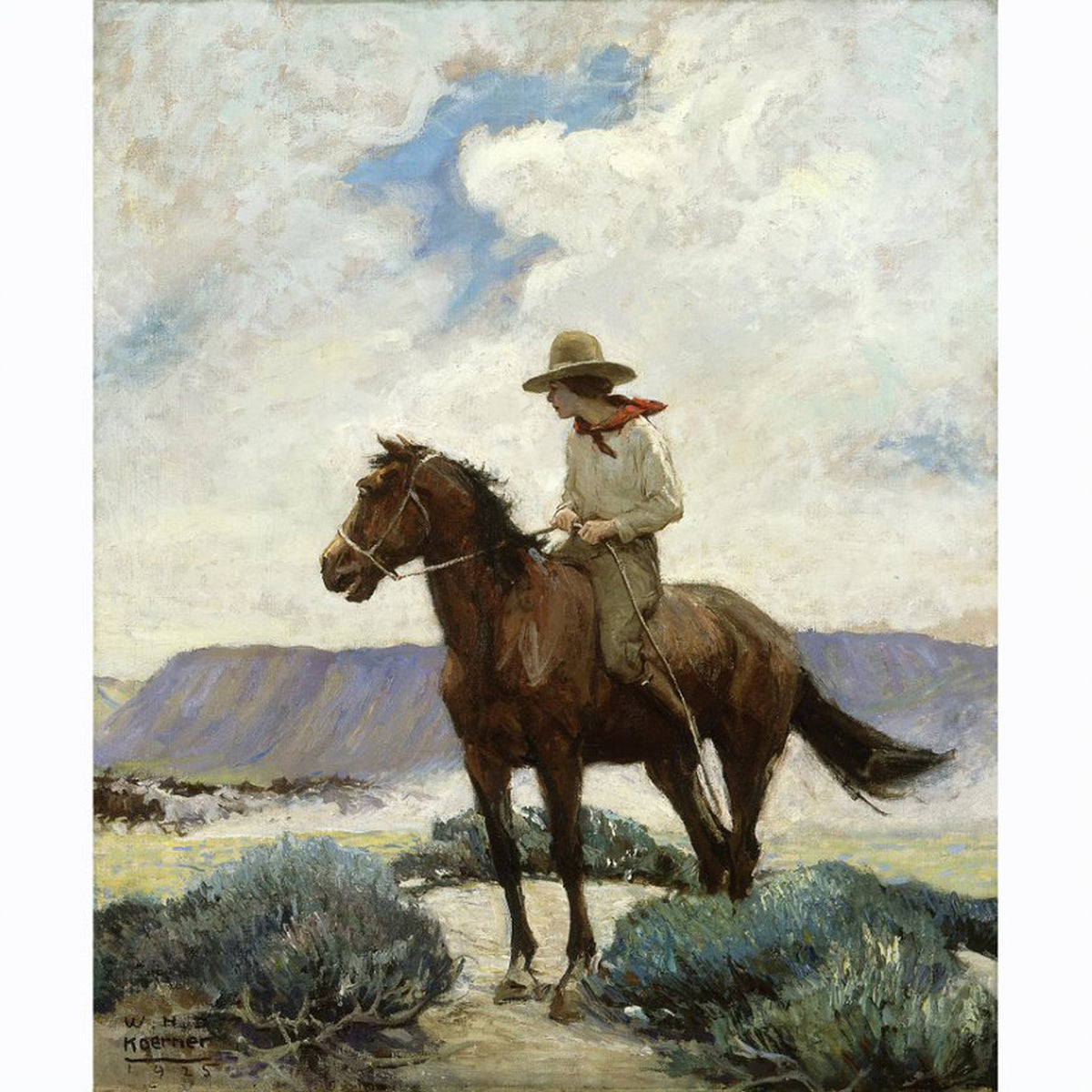 Western Art Prints "Eventually She Brought Him to a Standstill