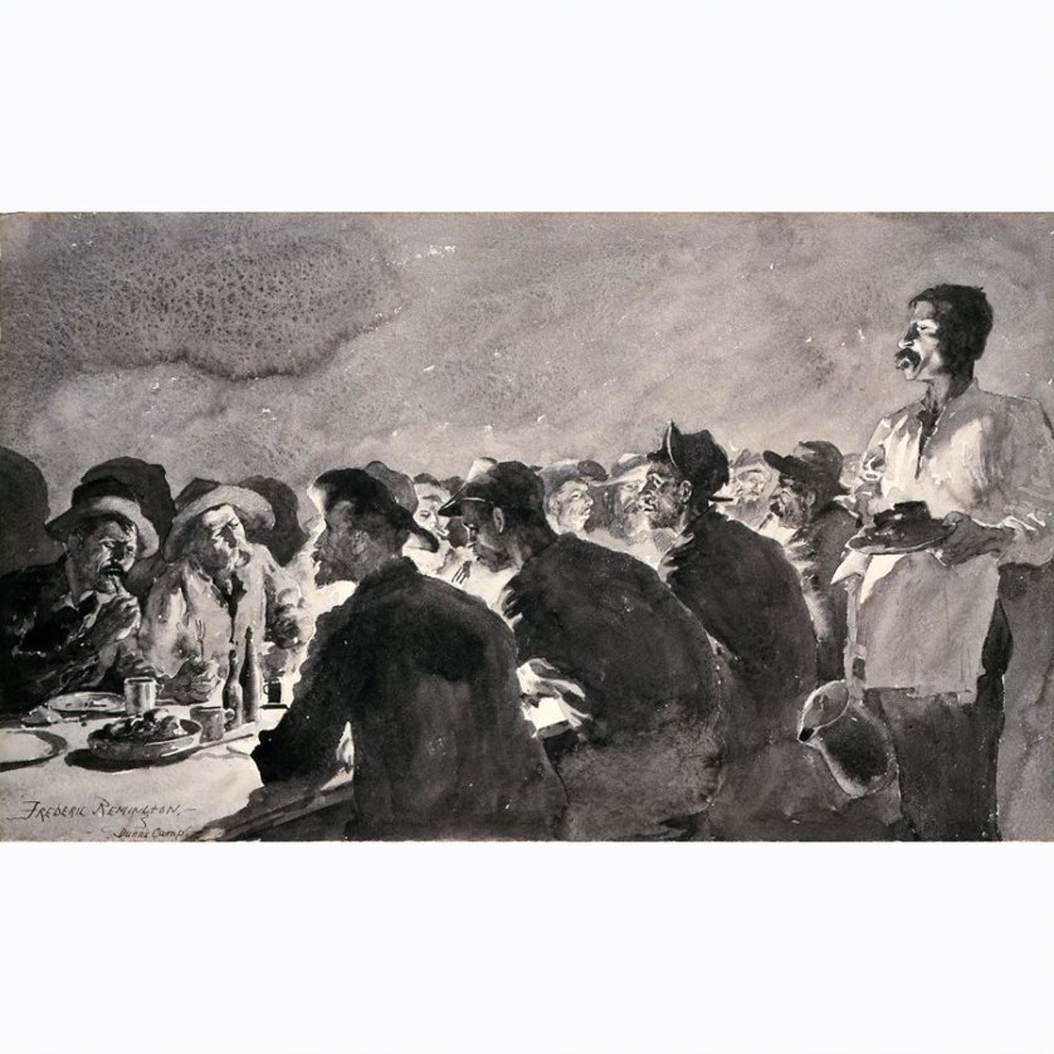 mess tent Western Art Prints | "The Mess Tent at Night"