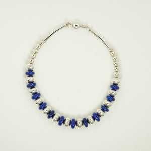 Lapis & Silver Bead Necklace by Artie Yellowhorse