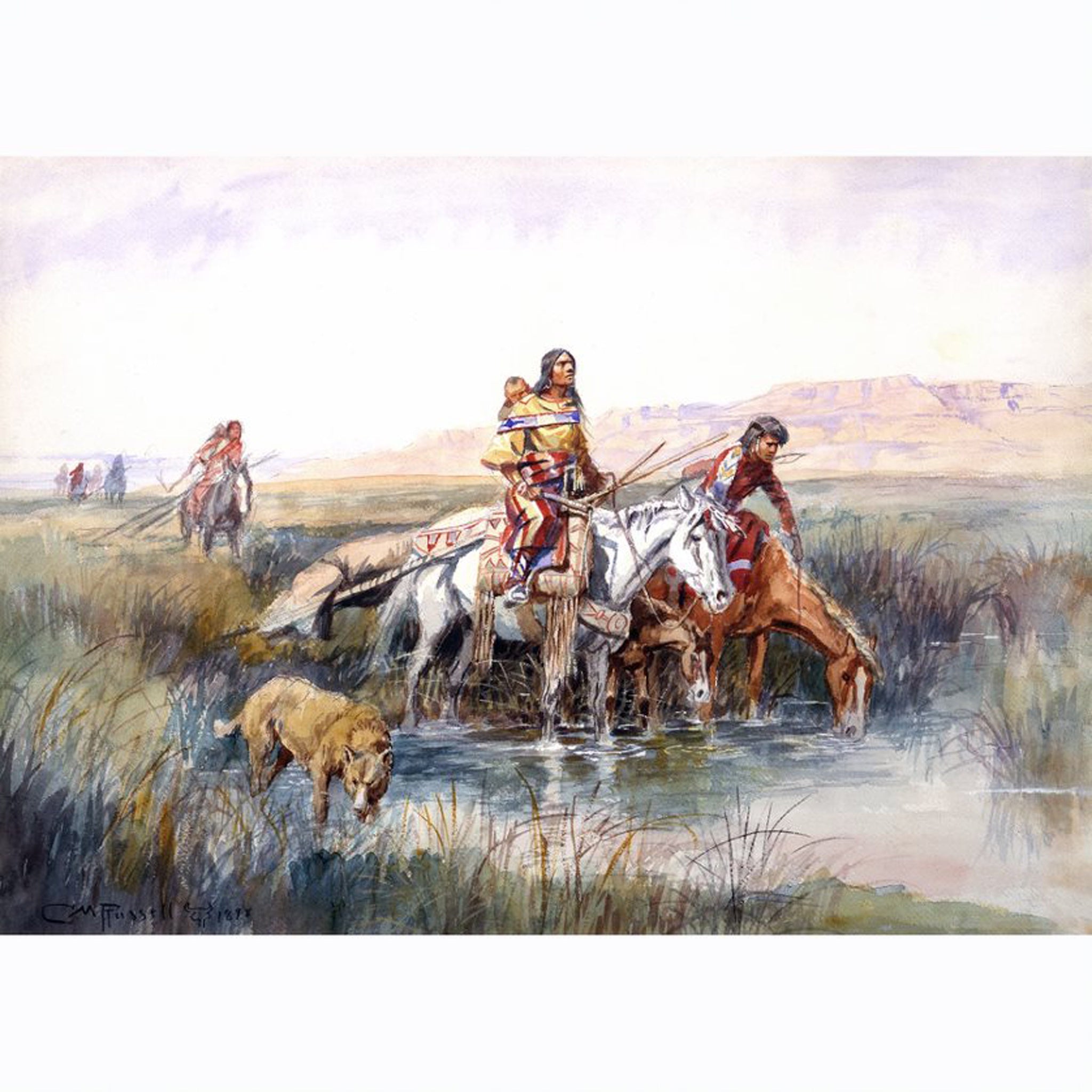 Indian Women Moving Camp by Charles Russell