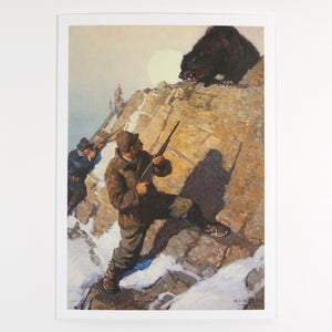 Notecard Hunters With Bear by N.C. Wyeth